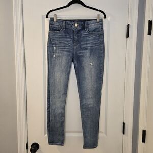 White House Black Market Distressed Jeans Hi Rise The Skinny Ankle Size 4